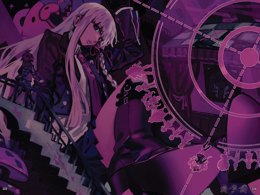 kirigiri kyoko, enoshima junko, monokuma, naegi makoto, celestia ludenberg, and 13 more (danganronpa and 3 more) drawn by azolitmin
