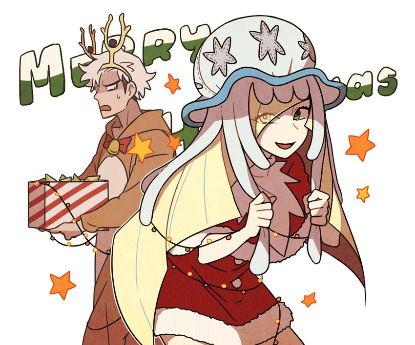 lusamine, guzma, nihilego, and stantler (pokemon and 1 more) drawn by ssalbulre