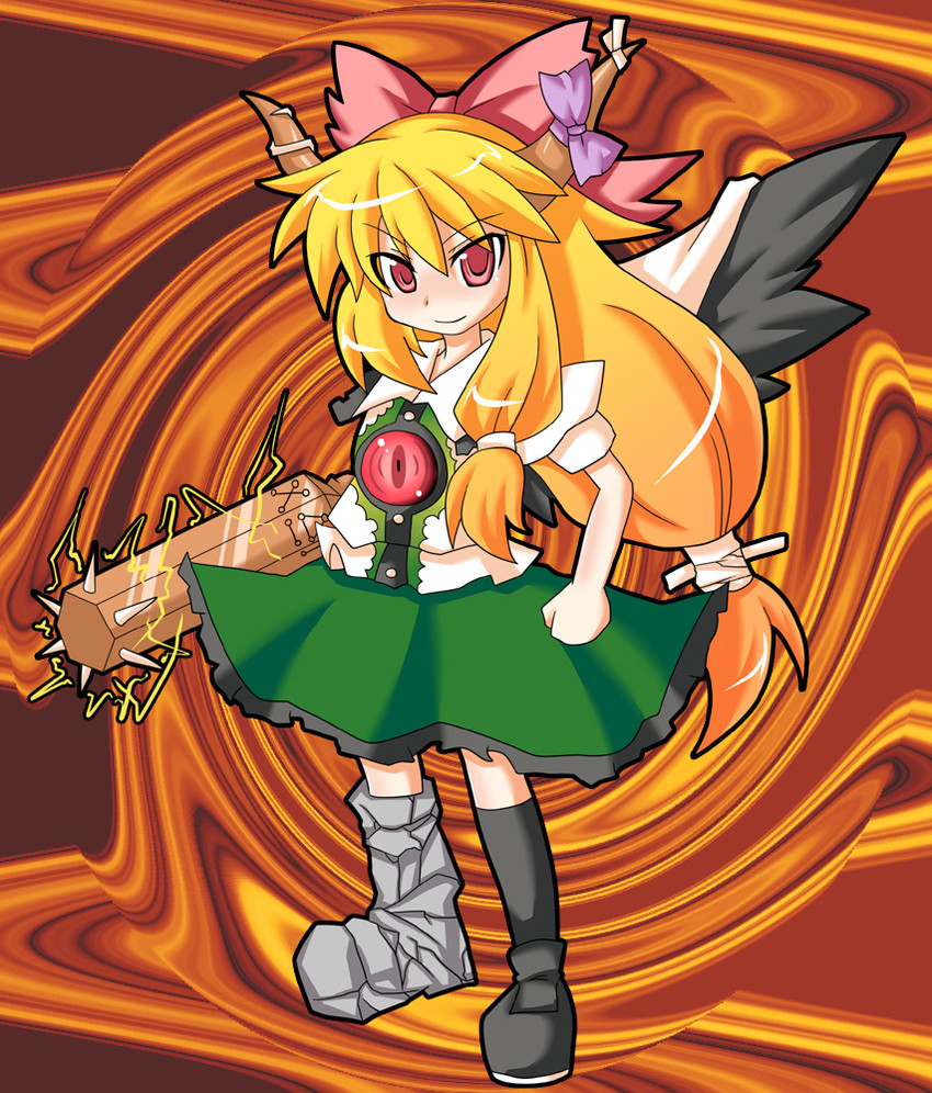 reiuji utsuho and ibuki suika (touhou) drawn by akatsu_botan