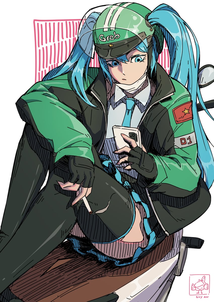 hatsune miku (vocaloid and 1 more) drawn by lambsplash