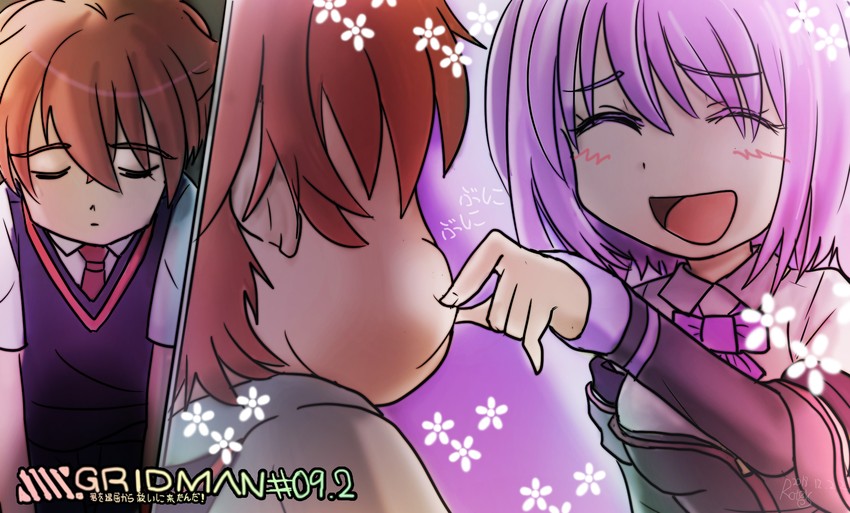 shinjou akane and hibiki yuuta (gridman universe and 1 more) drawn by rotesrs