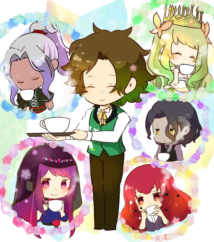 ivy, celine, yunaka, louis, zelkov, and 1 more (fire emblem and 1 more) drawn by h_u_sss