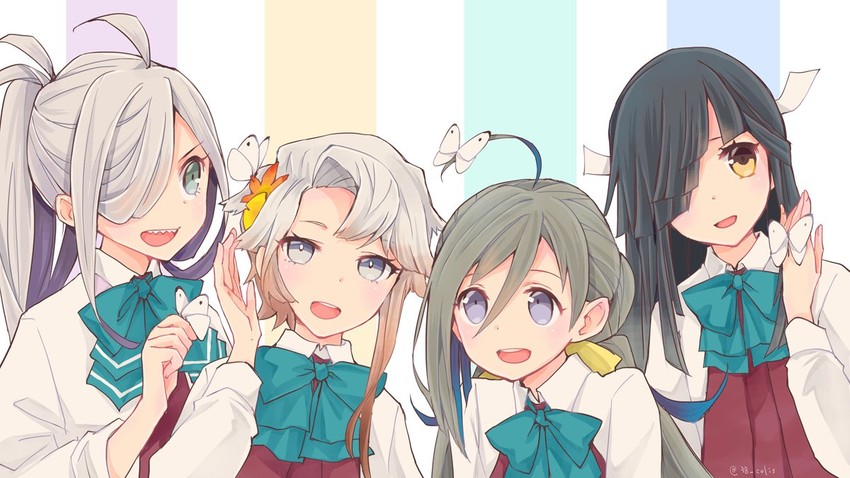 kiyoshimo, asashimo, hayashimo, and akishimo (kantai collection) drawn by colis