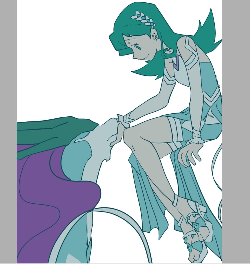 kris and suicune (pokemon and 1 more) drawn by mizumata_yonyuu