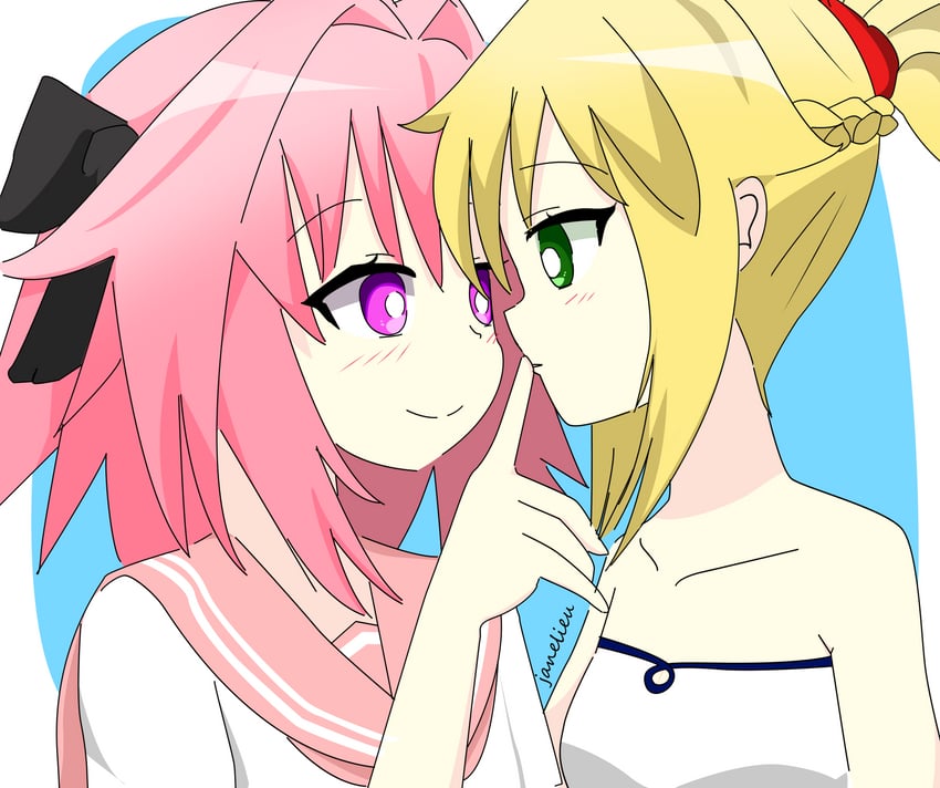 astolfo and mordred (fate and 1 more) drawn by janel-senpai