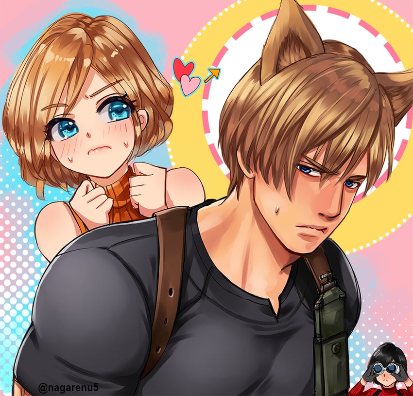 leon s. kennedy, ada wong, and ashley graham (resident evil and 1 more) drawn by nagare
