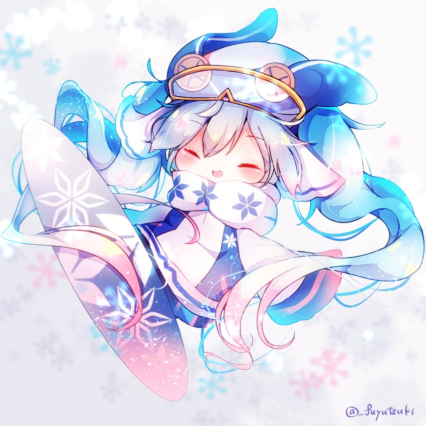 hatsune miku and yuki miku (vocaloid) drawn by fuyuzuki_gato