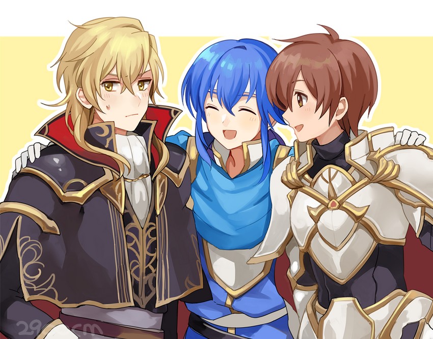 seliph, leif, and ares (fire emblem and 2 more) drawn by nana_(nanalog76)