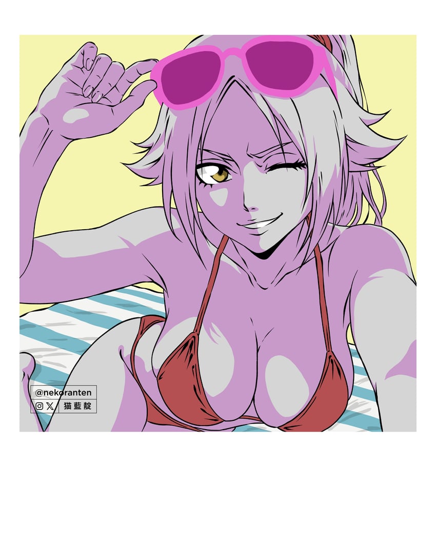 shihouin yoruichi (bleach) drawn by nekoranten