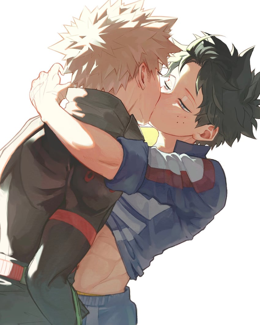 midoriya izuku and bakugou katsuki (boku no hero academia) drawn by unou_(unou_mha)