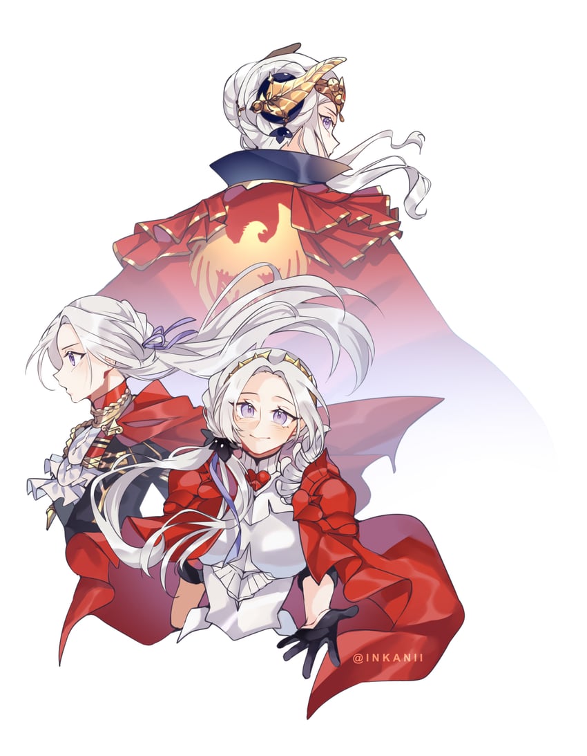 edelgard von hresvelg (fire emblem and 2 more) drawn by inkanii