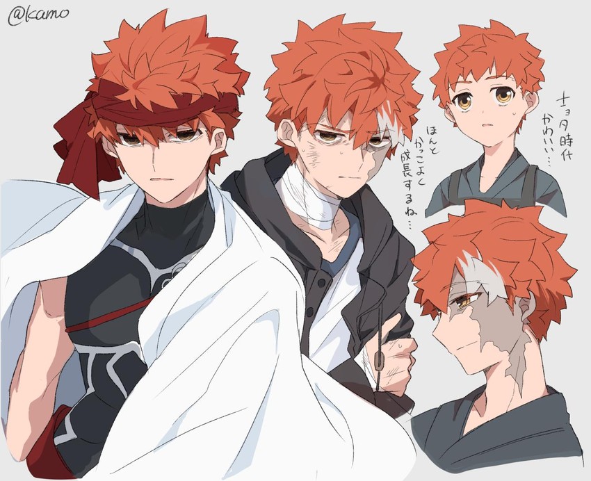 emiya shirou and archer (fate and 1 more) drawn by kamo_0707