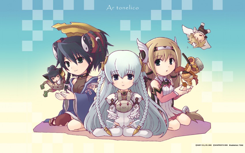 shurelia, aurica nestmile, misha arsellec lune, lyner barsett, hama, and 1 more (ar tonelico and 1 more) drawn by tobe_sunaho