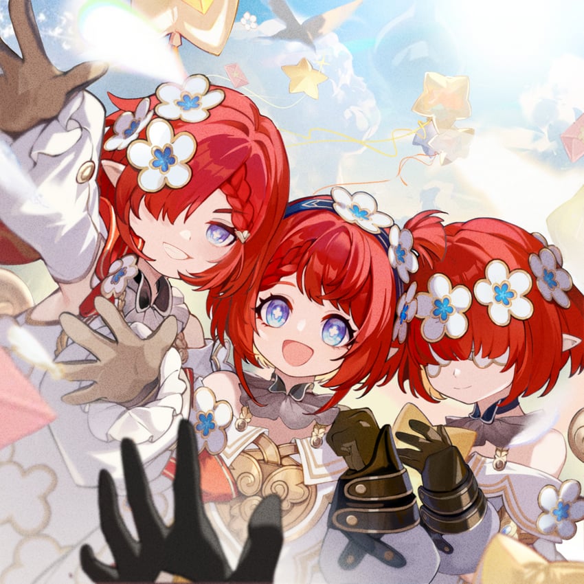 trailblazer, stelle, tribbie, trianne, and trinnon (honkai and 1 more) drawn by feng_zhu_shang_beo_hen