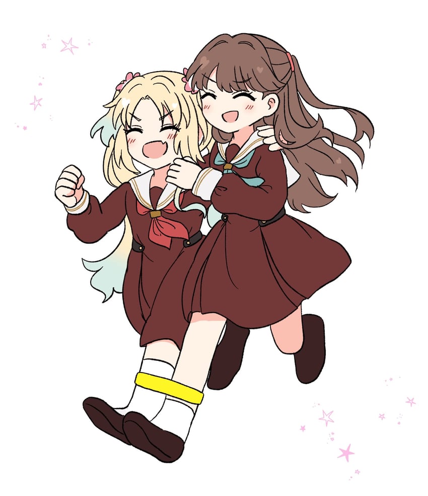 fujishima megumi and osawa rurino (love live! and 1 more) drawn by watage_modoki