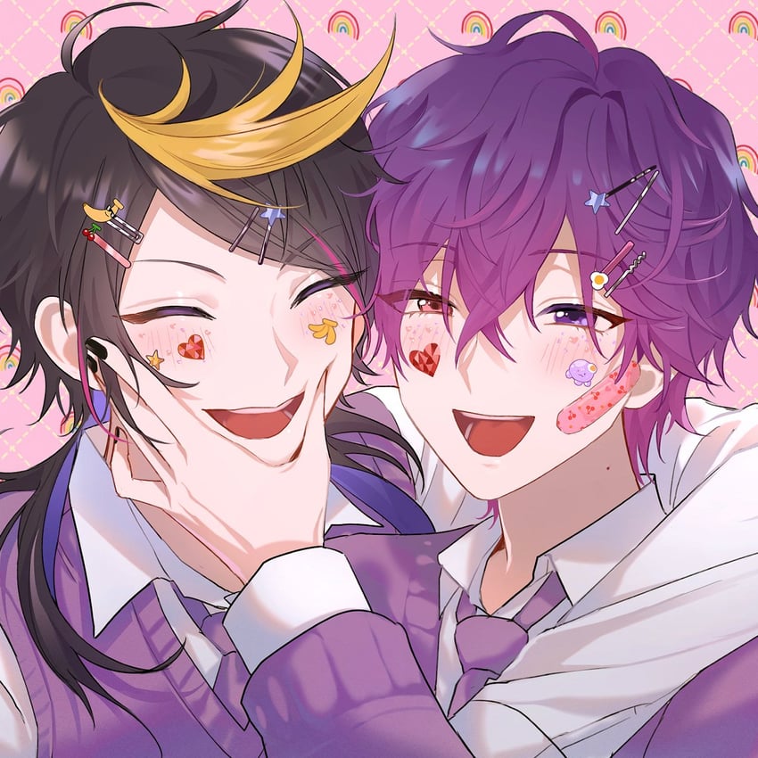 shu yamino, uki violeta, stargazer, and cool banana (nijisanji and 2 more) drawn by yongcheol