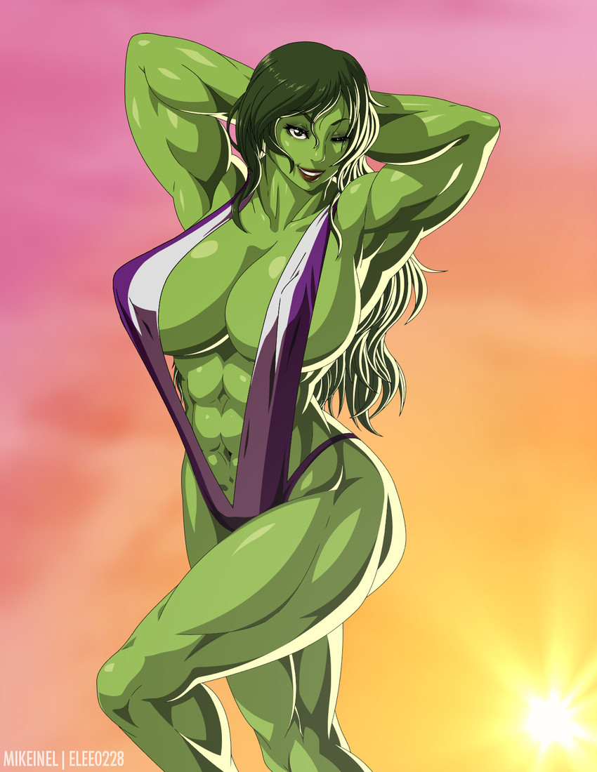 she-hulk and jennifer walters (marvel) drawn by elee0228 and mike_inel