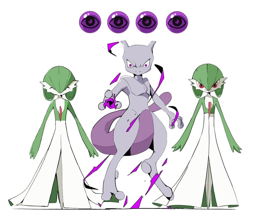 gardevoir and mewtwo (pokemon and 2 more) drawn by psaber97