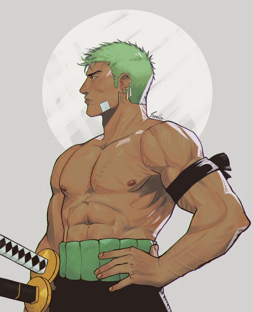 roronoa zoro (one piece) drawn by enri_(ceinordraws)