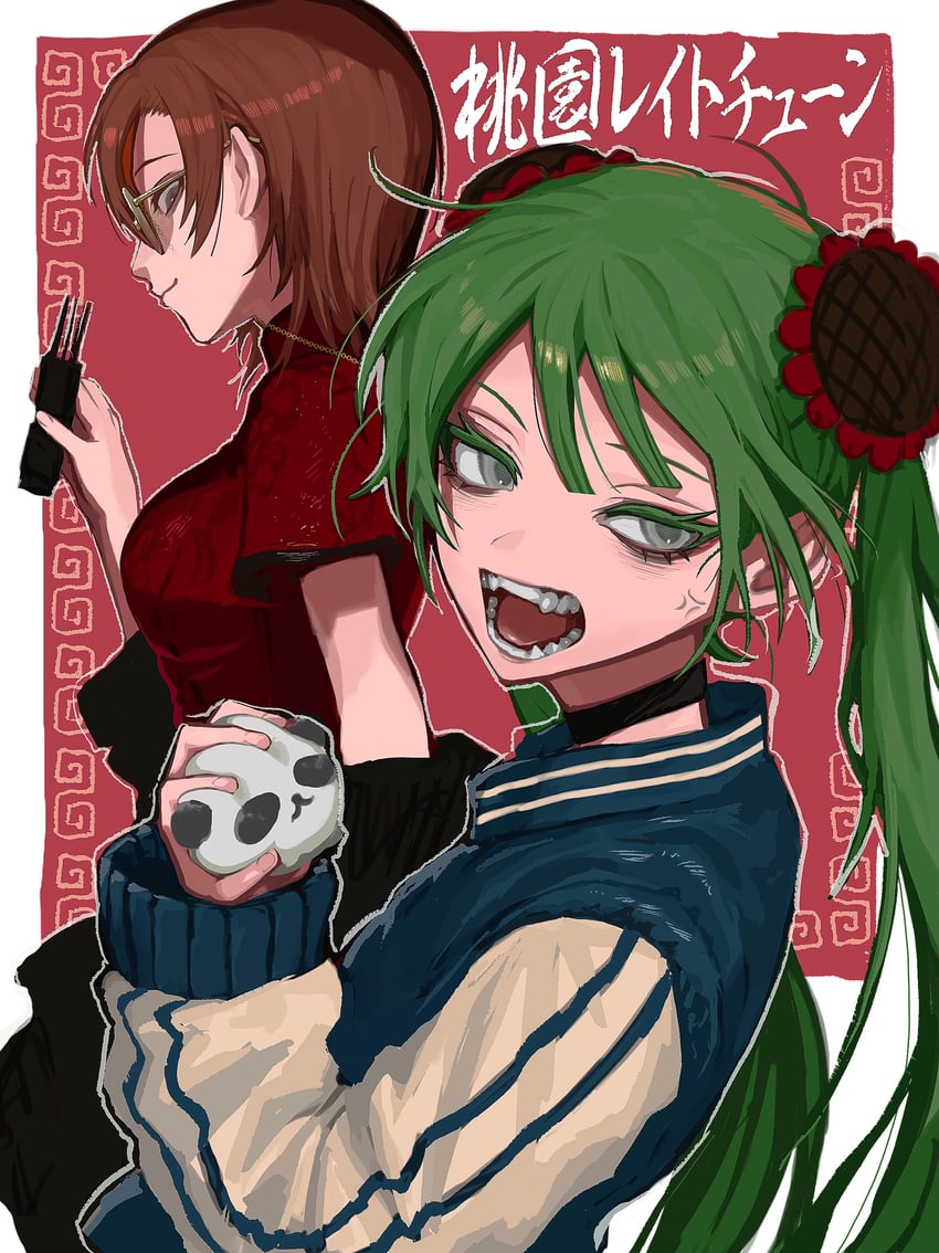 hatsune miku and meiko (vocaloid and 1 more) drawn by wawasuke
