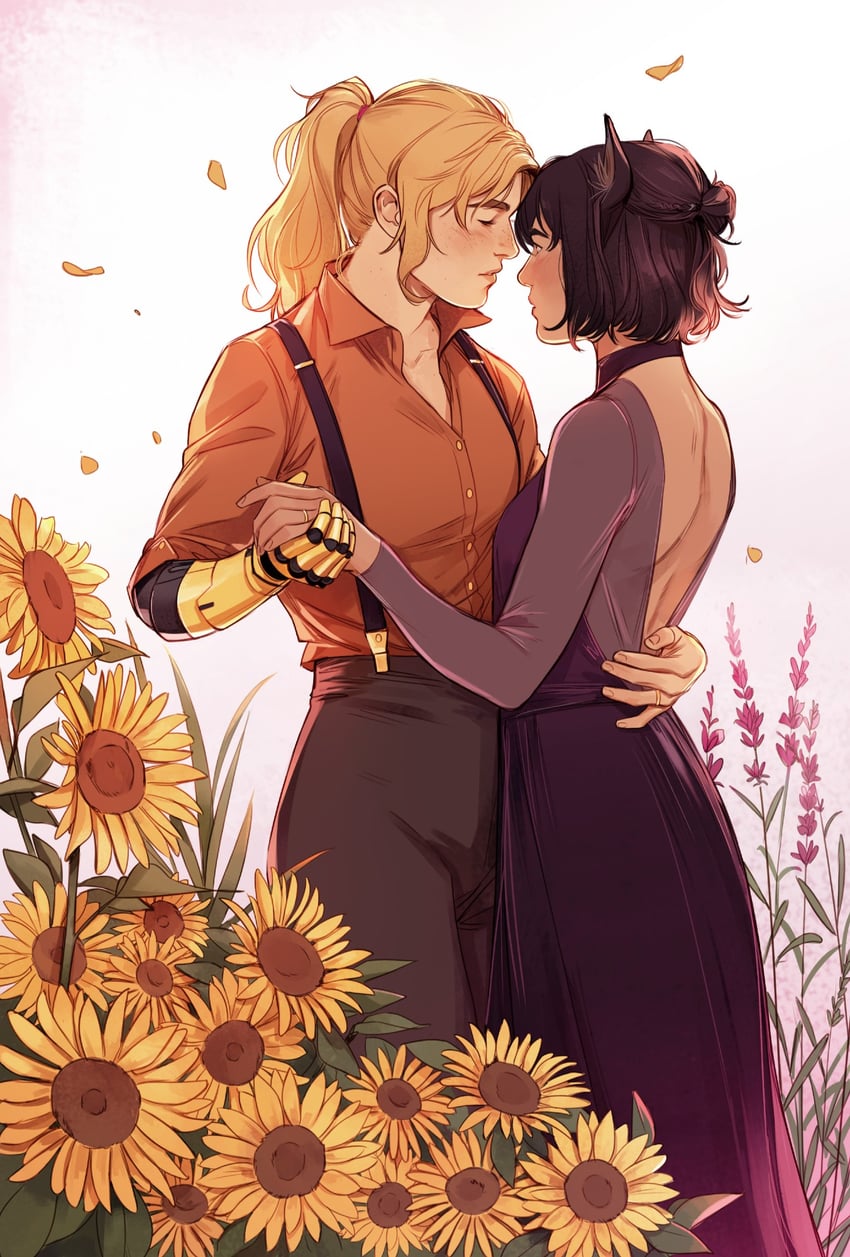 yang xiao long and blake belladonna (rwby) drawn by lesly_oh