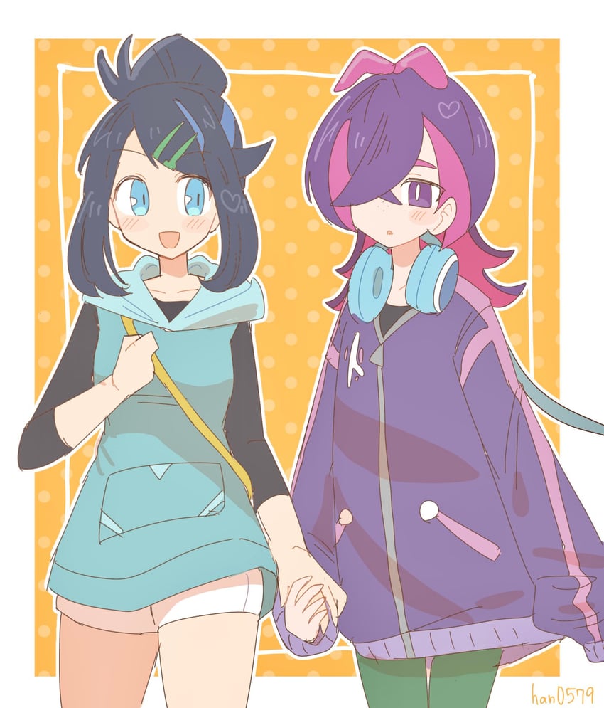 liko and dot (pokemon and 1 more) drawn by han0579