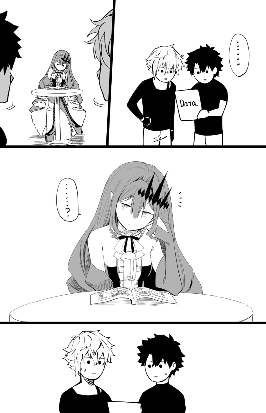 fujimaru ritsuka, baobhan sith, and kadoc zemlupus (fate and 1 more) drawn by hirunagi