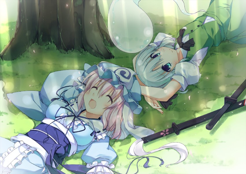 konpaku youmu and saigyouji yuyuko (touhou) drawn by t-ray