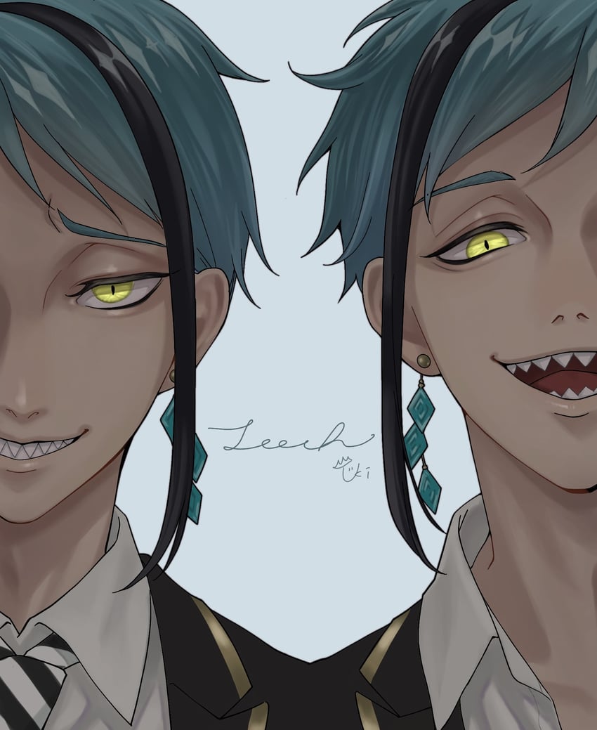 floyd leech and jade leech (twisted wonderland) drawn by ukichan12011