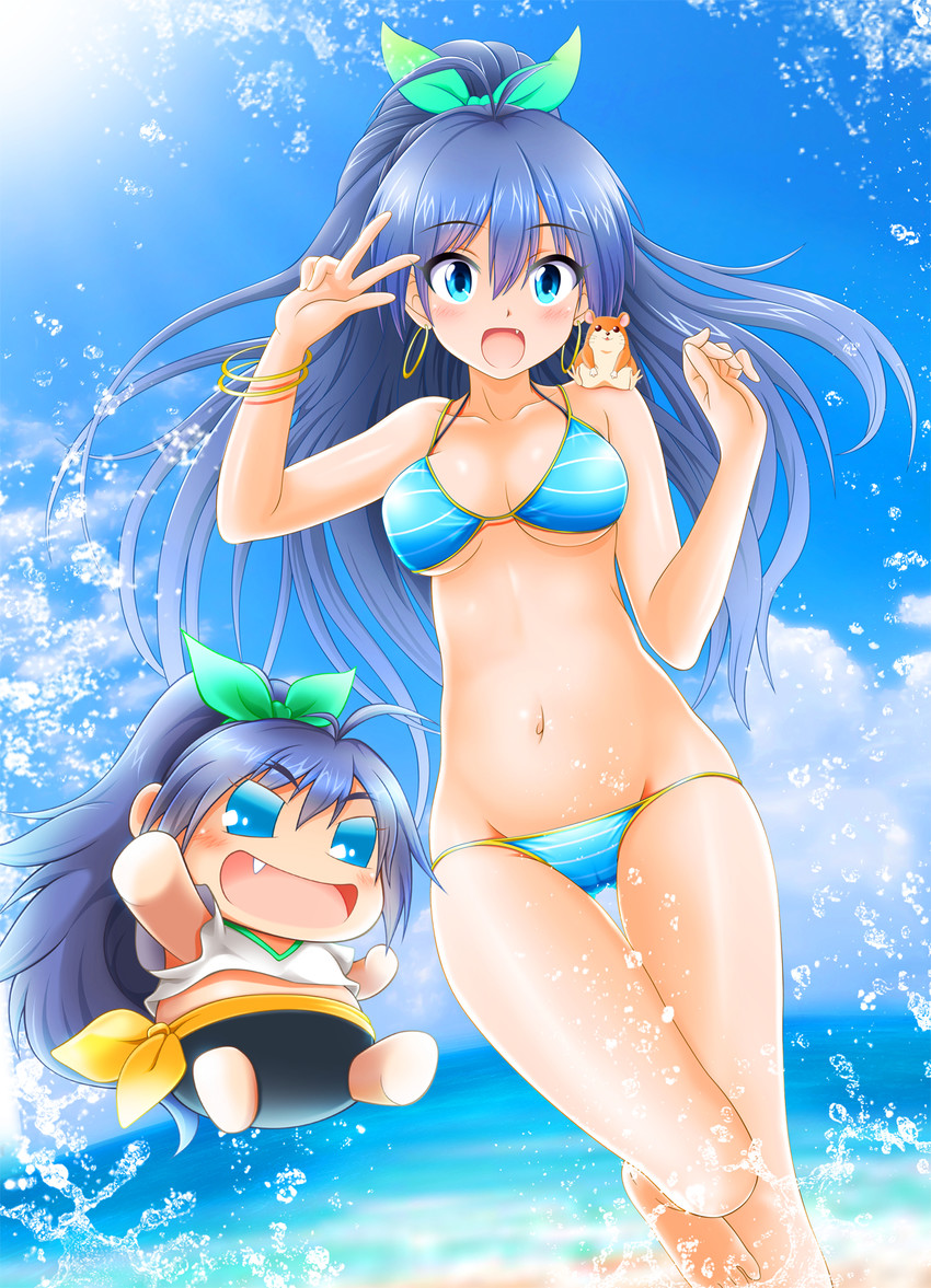 ganaha hibiki, hamuzou, and chibiki (idolmaster and 1 more) drawn by eva_16-gouki
