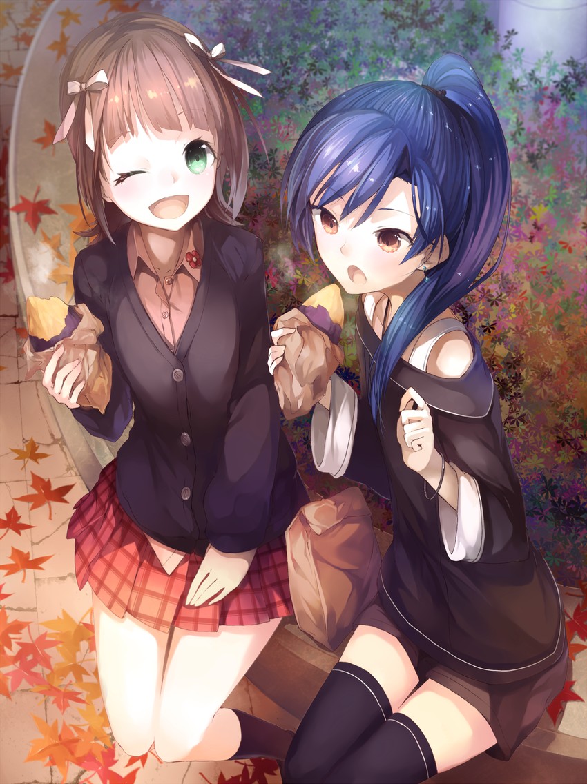 kisaragi chihaya and amami haruka (idolmaster) drawn by en@rain