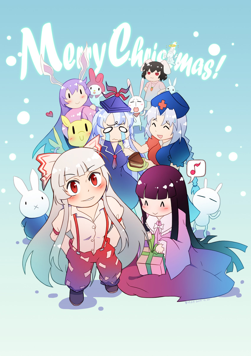 fujiwara no mokou, kamishirasawa keine, houraisan kaguya, inaba tewi, my melody, and 2 more (touhou and 6 more) drawn by xin_yu_hua_yin