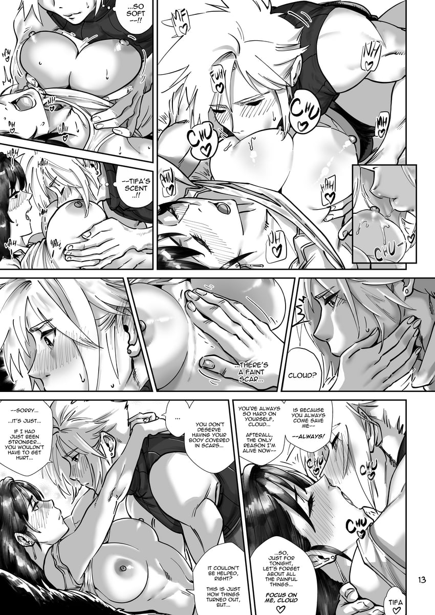 tifa lockhart and cloud strife (final fantasy and 1 more) drawn by aarokira