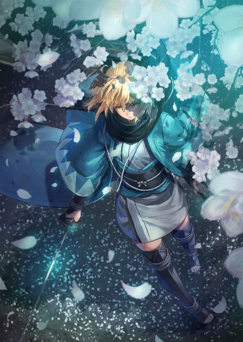 okita souji (fate and 2 more) drawn by kuroi_susumu