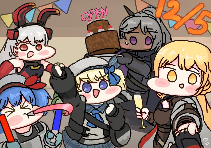 commander, ots-14, groza, colphne, vepley, and 2 more (girls' frontline and 1 more) drawn by pure_boy
