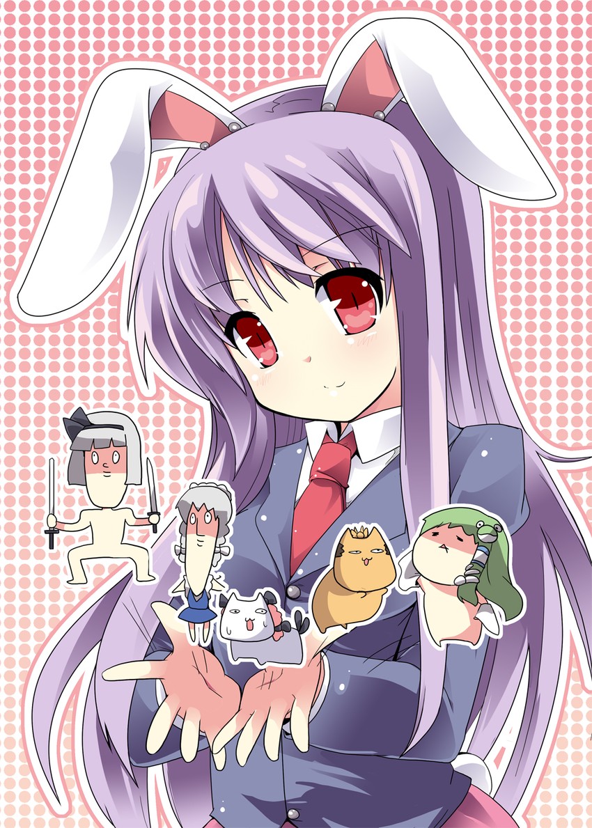 izayoi sakuya, kochiya sanae, konpaku youmu, reisen udongein inaba, kaenbyou rin, and 1 more (touhou) drawn by fa_no_hito