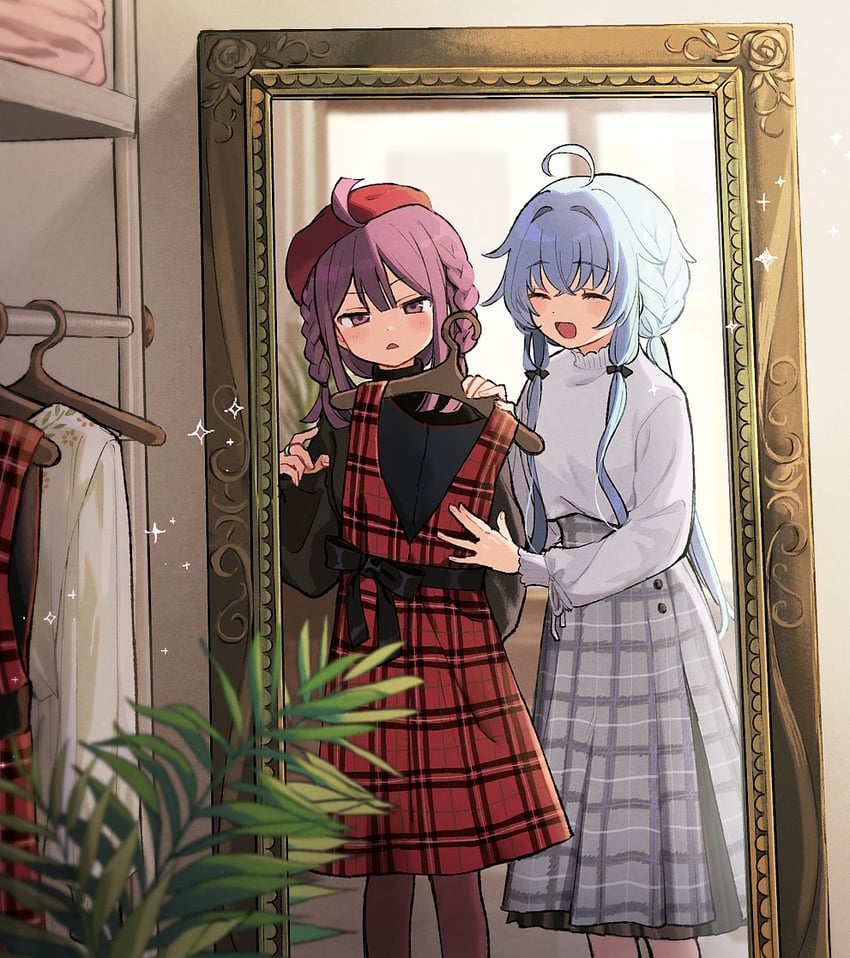 sena mikoto and sarasa hanna (mahou shoujo madoka magica and 1 more) drawn by boyano
