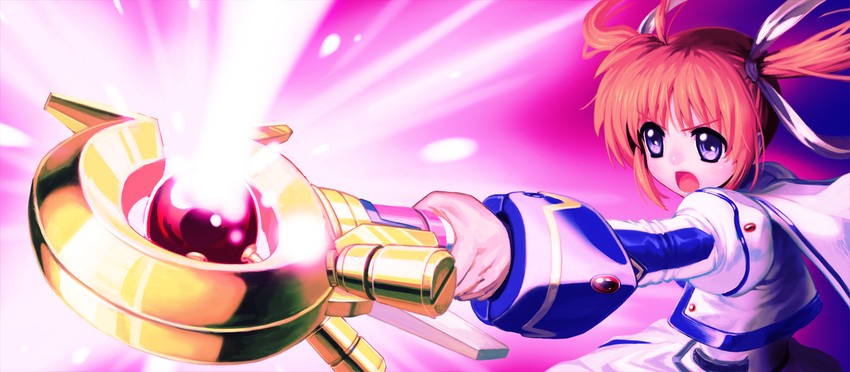 takamachi nanoha and raising heart (lyrical nanoha and 2 more) drawn by chyko