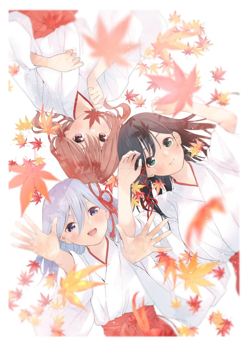 amagami asahi, amagami yae, and amagami yuna (amagami-san chi no enmusubi) drawn by marcey