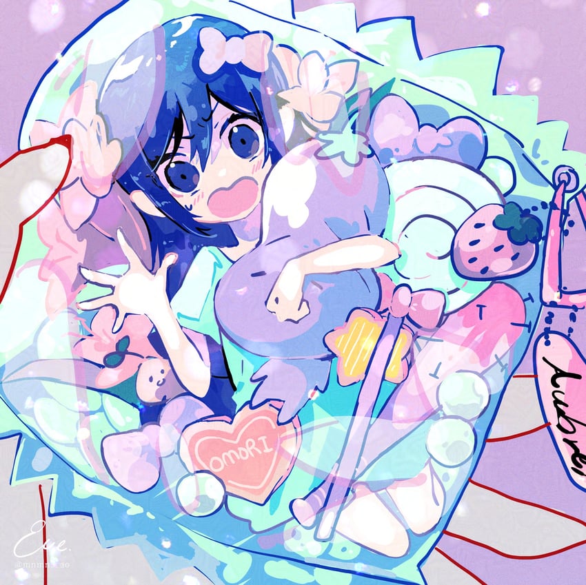 aubrey, mr. plantegg, and sprout mole (omori) drawn by mnmn3_ao