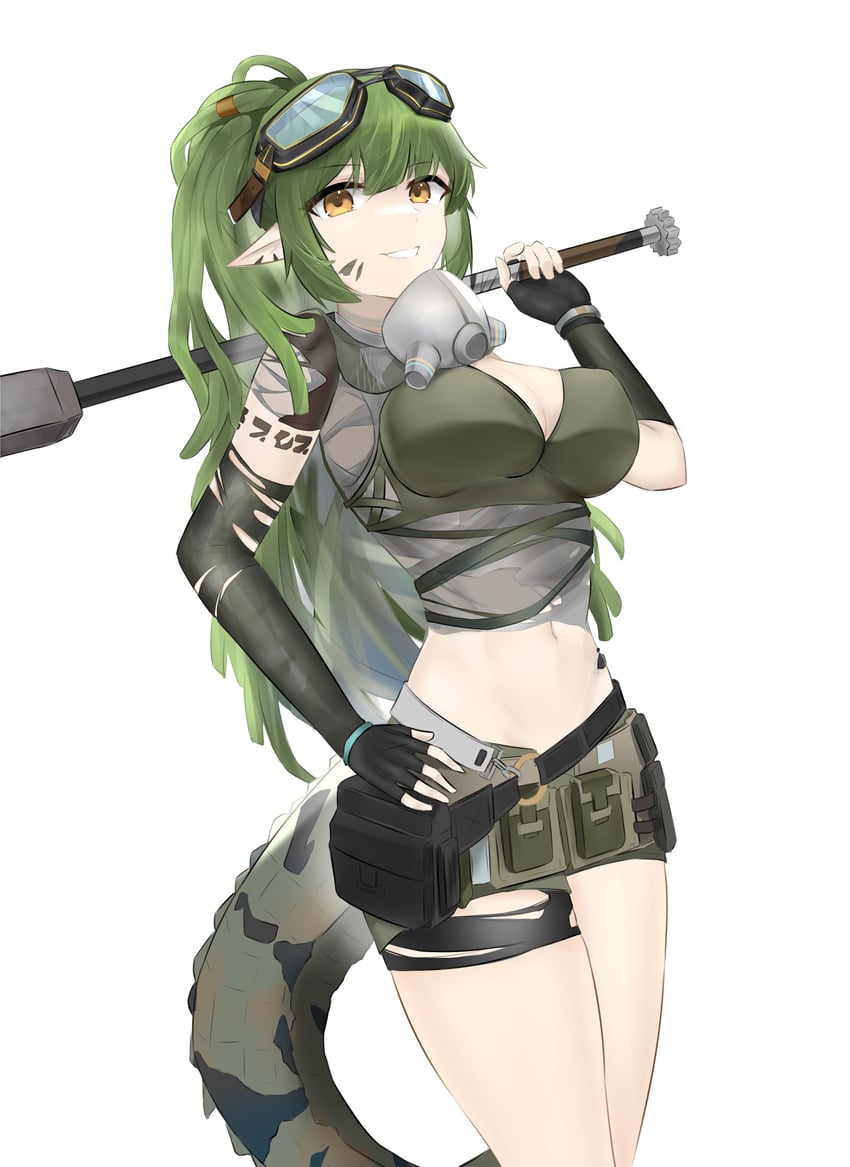 gavial and gavial the invincible (arknights) drawn by sarea_(sarea2020)