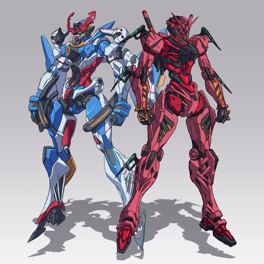 gquuuuuux and red gundam (gundam and 1 more) drawn by ka_ki_o