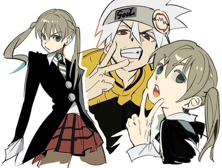 maka albarn and soul evans (soul eater) drawn by hxf_ls