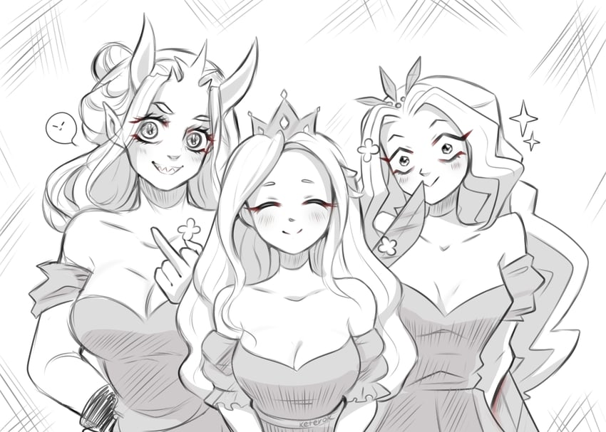 princess, the razor, the damsel, and the adversary (slay the princess) drawn by keterok