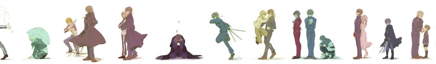 gilgamesh, emiya shirou, kotomine kirei, tohsaka tokiomi, assassin, and 2 more (fate and 3 more) drawn by shimana_(cs-ts-az)
