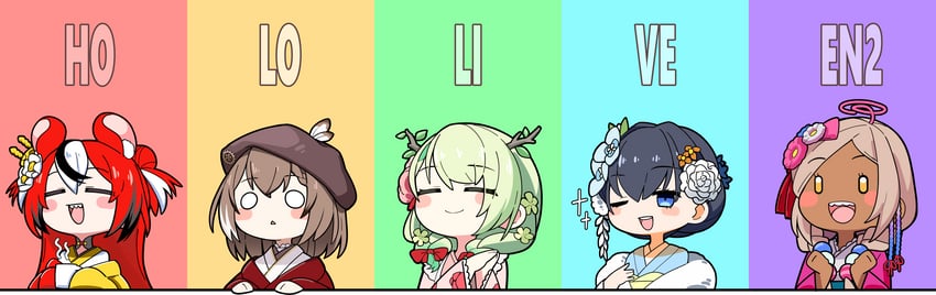 ouro kronii, nanashi mumei, hakos baelz, ceres fauna, and tsukumo sana (hololive and 1 more) drawn by jb_jagbung