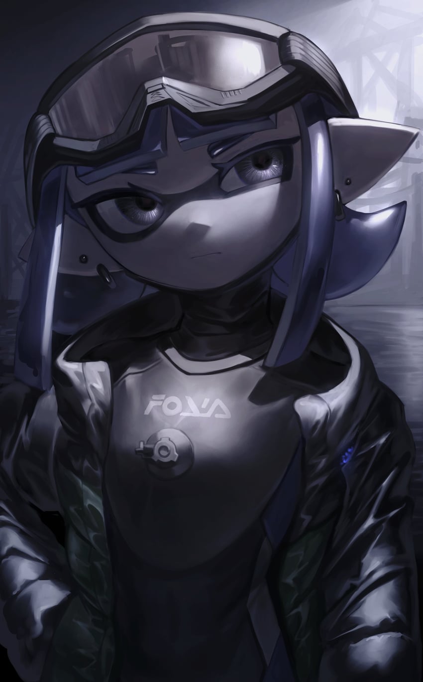 inkling player character and inkling girl (splatoon) drawn by no_(13_10_1230)