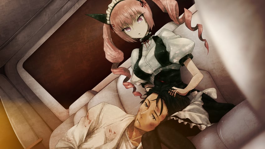 okabe rintarou and akiha rumiho (steins;gate) drawn by huke