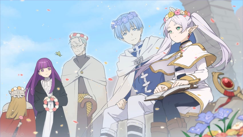 frieren, fern, himmel, eisen, and heiter (sousou no frieren) drawn by soul_(tamashii)