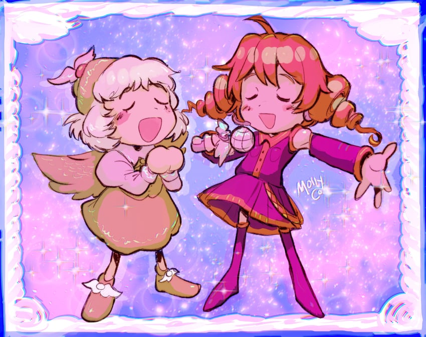 mystia lorelei and kasane teto (touhou and 1 more) drawn by molly_yancey